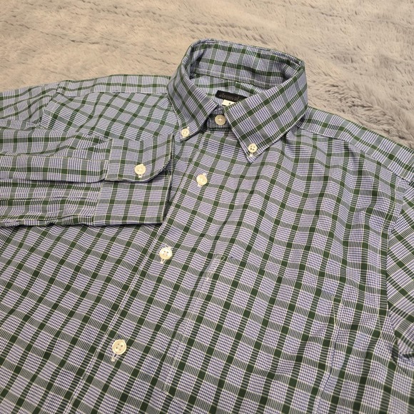 Steven Alan Other - Steven Alan Mens Small Button Down Shirt Plaid Green Blue Cotton Made in USA
